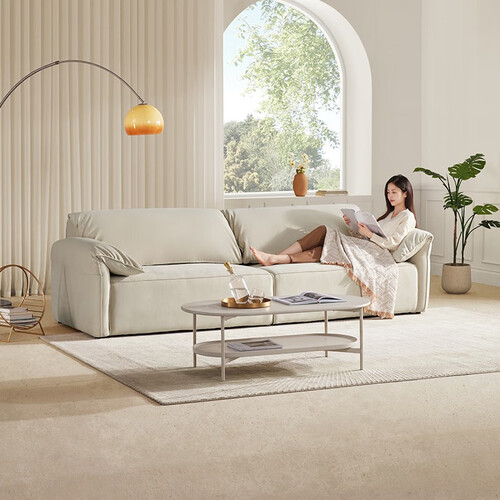 顾家家居(kuka)布艺沙发 kuka 顾家家居 2166 固定布沙发 深海灰4人位