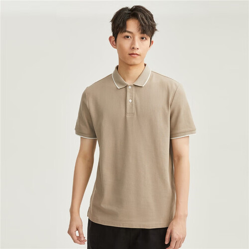 佐丹奴 男装polo衫 polo衫蜂巢网眼珠地布翻领短袖 01011425 白 79.