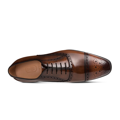 thomwills牛津鞋男真皮夏季复古手工擦色雕花布洛克英伦男鞋黄棕色b