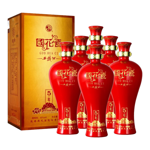 西凤白酒 西凤酒 国花瓷系列 5年 45%vol 凤香型白酒 500ml*6瓶 整箱