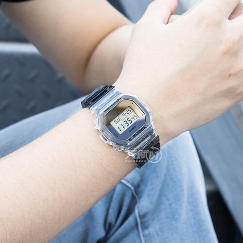 卡西欧casio手表g-shock冰韧系列破冰行动透明灰防水运动男表 dw-5600