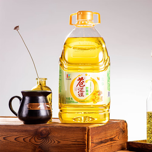 苍茫谣cangmangyao芥花油非转基因低芥酸菜籽油4l一级压榨食用油国企
