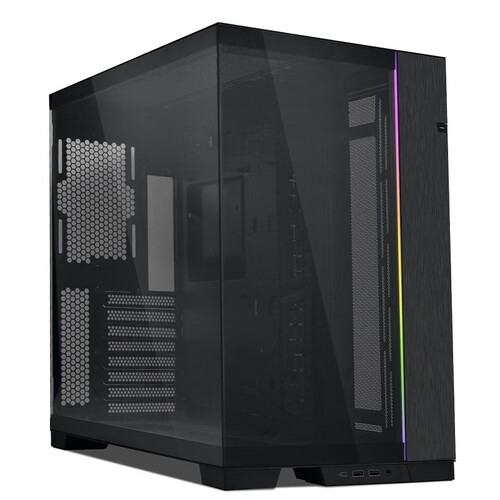 全视版白色机箱台式机电脑无立柱全侧透开放式e-atx海景房机箱 联力