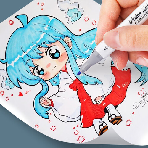 递乐 水溶性双头马克笔 彩笔 套装 无异味学生美术专用绘画画笔套装