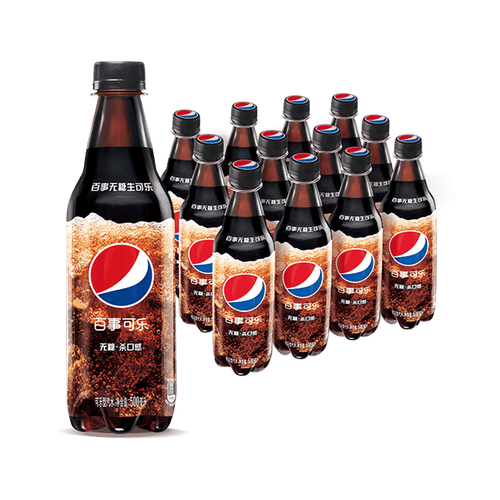 百事可乐饮料 限地区:pepsi 百事 可乐 生可乐 无糖 汽水 500ml*12
