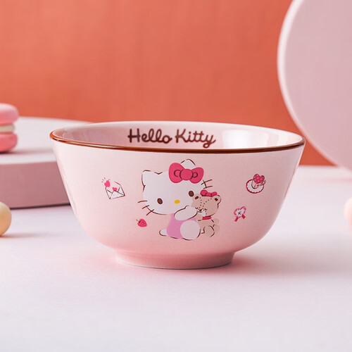 hellokitty凯蒂猫陶瓷碗单个可爱卡通家用餐具个性创意少女心小号吃饭