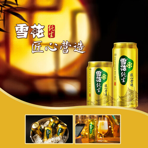 雪花啤酒snowbeer纯生500ml12听纯生工艺酿造