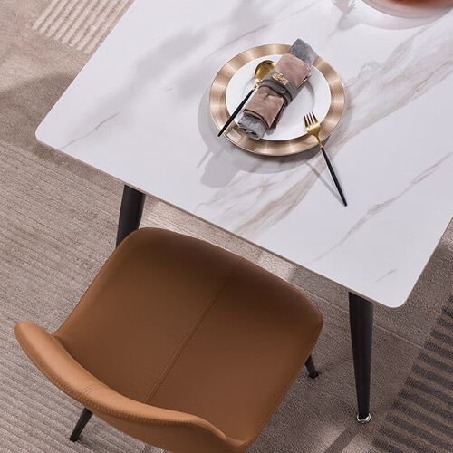 芝华仕餐桌椅组合岩板现代简约长方形饭桌小户型套装pt057餐桌 799元