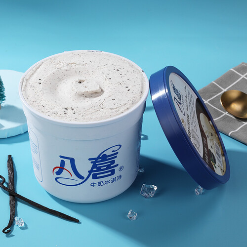 八喜冰淇淋香草曲奇口味1100g1桶家庭装桶装量贩装