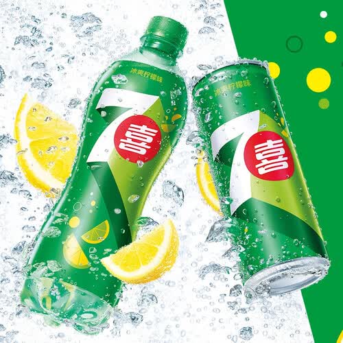 百事可乐饮料 7-up 七喜 百事可乐 7喜 7up柠檬味碳酸饮料330ml*24