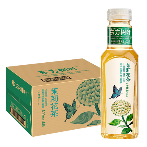 农夫山泉东方树叶500ml15瓶整箱0卡0脂无糖茶饮料茉莉花茶