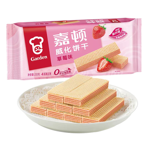 嘉顿garden威化饼干草莓味200g休闲零食