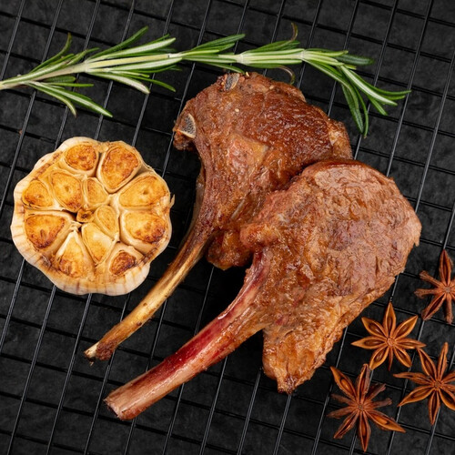 草原宏宝 国产 内蒙战斧羊排 净重400g/袋(3-4片装)冷冻 法式羊排