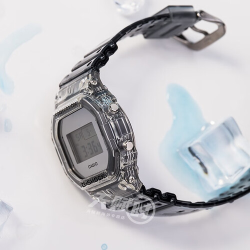 卡西欧casio手表g-shock冰韧系列破冰行动透明灰防水运动男表 dw-5600