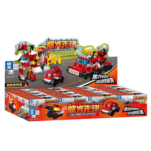 哲高积木 zhegao 哲高 积木拼装模型 消防车车队(4盒装)多少钱-聚超值