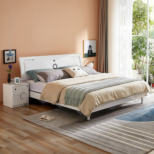 全友(quanu)板式床 quanu 全友 106905 现代简约板式床 180多少钱-聚