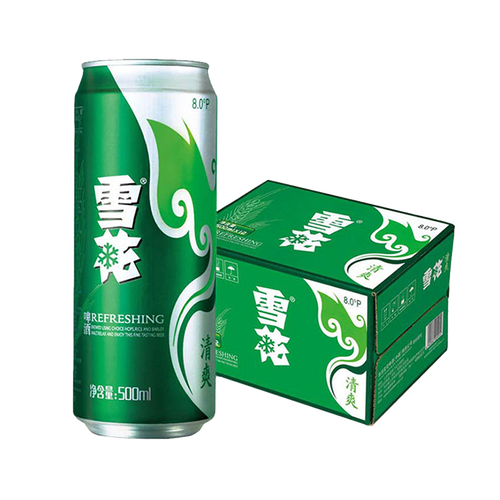 雪花(snow)啤酒 snowbeer 雪花 snow)啤酒 经典清爽8度 500ml*24听