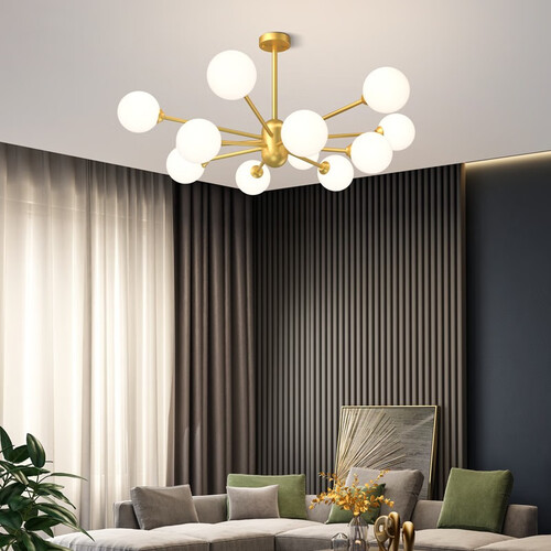 欧普(opple)吊灯 opple 欧普照明 缤纷系列 北欧魔豆分子吊灯 轻奢金