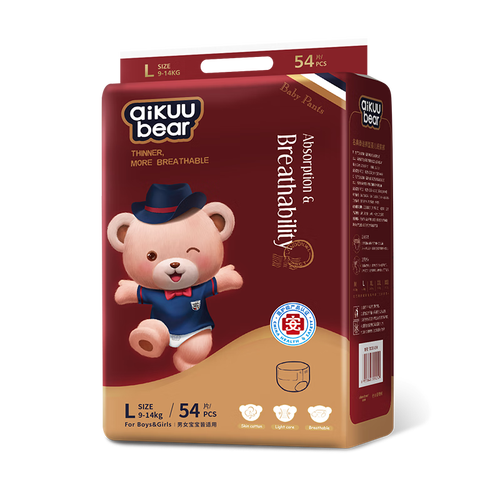 classicteddy精典泰迪一体式拉拉裤l码54片912kg婴儿尿不湿超薄透气尿