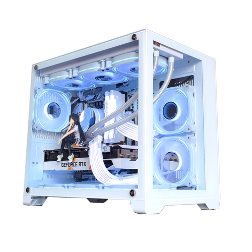 机箱台式机matx海景房240/360水冷全侧透itx桌面mini机箱支持157散热