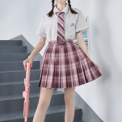 123456御茶家正版干枯玫瑰格裙原创日制校供jk格裙套装夏季格裙半身