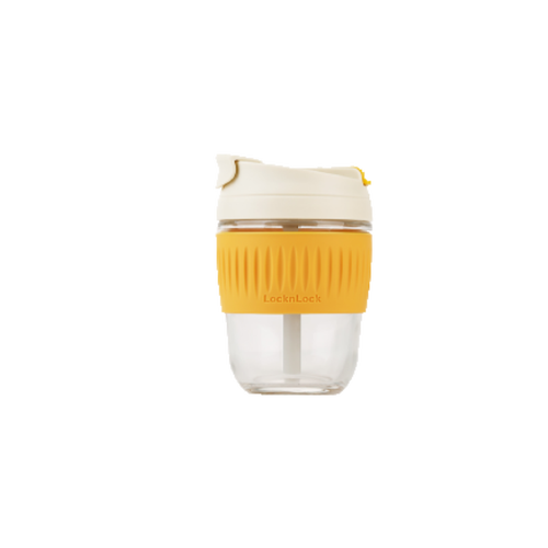 乐扣乐扣(lock&lock)玻璃杯 lock&lock 乐扣乐扣 玻璃杯 350ml 雏菊黄