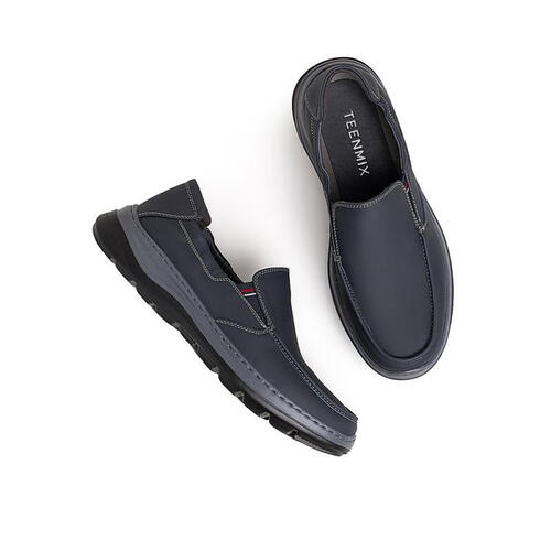 teenmix天美意商场同款简约套脚牛皮革通勤男休闲皮鞋c3412am2蓝色40