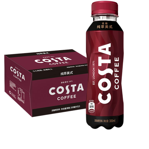 可口可乐cocacola出品costa纯萃美式浓咖啡饮料300mlx15瓶