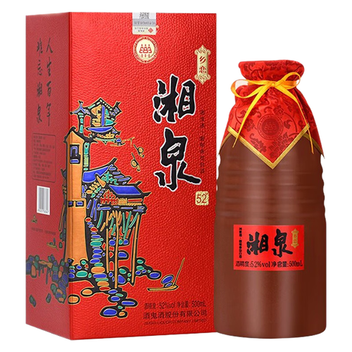 酒鬼酒鬼酒酒鬼湘泉馥郁香型高度白酒纯粮酿造52度湘泉乡恋500ml单