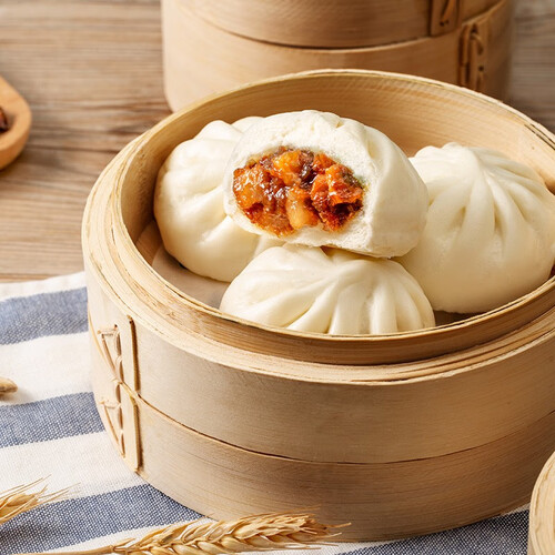 广州酒家利口福 叉烧小笼包600g 24个 儿童早餐 早茶点心 方便菜家庭