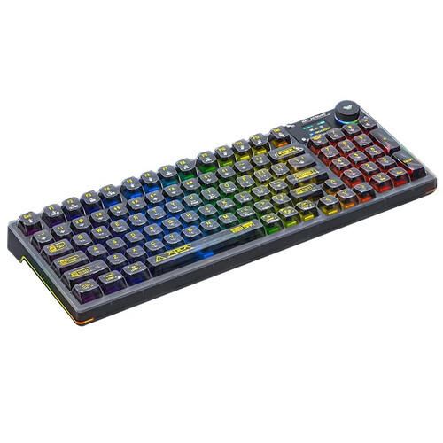 12345678狼蛛(aula)f98pro客制化机械键盘gasket结构全键热插拔有线