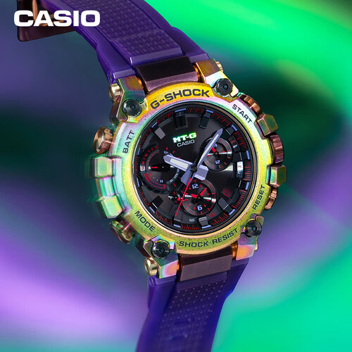 卡西欧casiomtg防震防水太阳能动力欧若拉极光配色男士手表mtgb3000pr