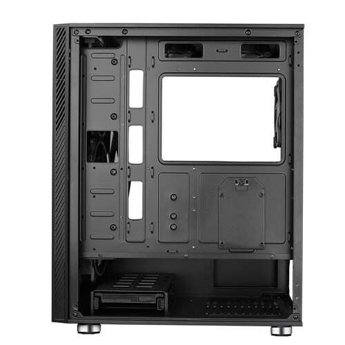 航嘉huntkeygx660t科技灰机箱磁吸合页式玻璃侧板atx主板顶置240水冷