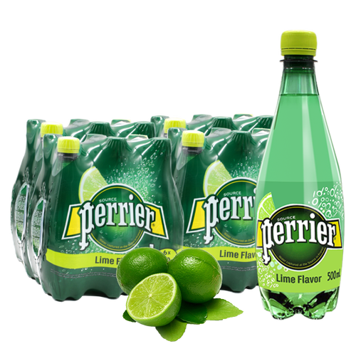 巴黎水(perrier)饮用水 perrier 巴黎水 法国含气天然矿泉水500ml*24