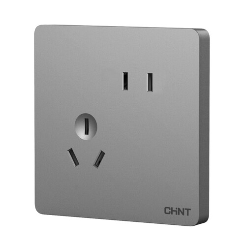 正泰(chnt)开关插座 23日20点:chnt 正泰 new6c 86型面板斜五孔插座
