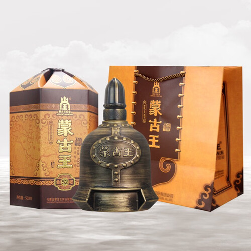 蒙古王白酒 蒙古王 白酒 浓香型纯粮食酒 高度白酒礼盒整箱桶装 52度