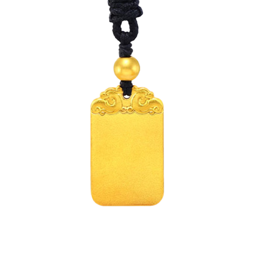 老庙黄金吊坠 老庙黄金 古韵金系列 1110000378 平安无事牌足金吊坠