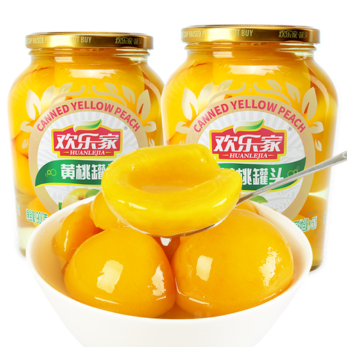 欢乐家方便食品 huanlejia 欢乐家 黄桃罐头900g*2罐多少钱-聚超值