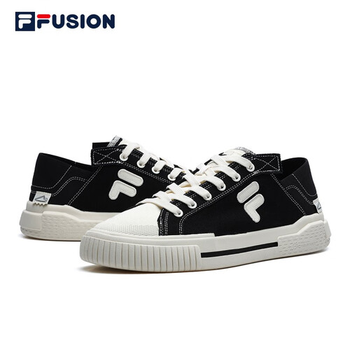 filafusion斐乐官方男子帆布鞋2022夏季新款一脚蹬帆布鞋wallridedx黑
