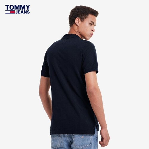 tommy hilfiger男装时尚珠地棉网眼透气刺绣翻领修身短袖polo衫04266