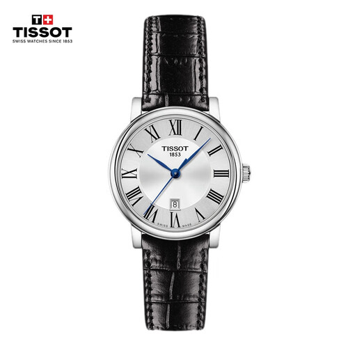 tissot 天梭 瑞士手表 卡森臻我系列腕表 皮带石英女表t122