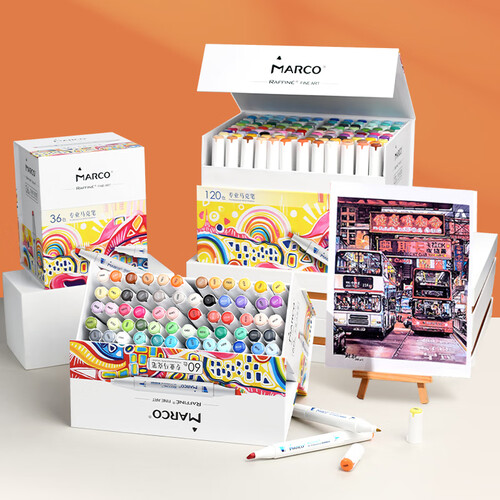 马可(marco)画具画材 marco 马可 raffine系列 780018az 双头油性马克