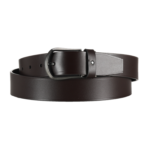 万宝龙 montblanc棕色皮质针扣式腰带/皮带120x3.