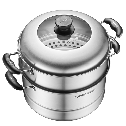 苏泊尔(supor)蒸锅 supor 苏泊尔 易存储304不锈钢双层复底28cm蒸锅