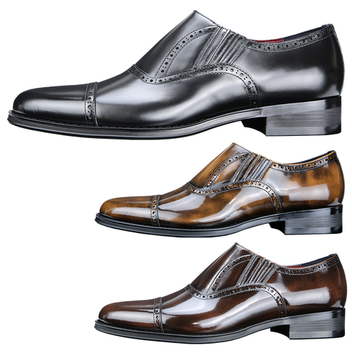 regal丽格商务正装圆头办公纯色耐磨男士皮鞋t44cb黑色40250