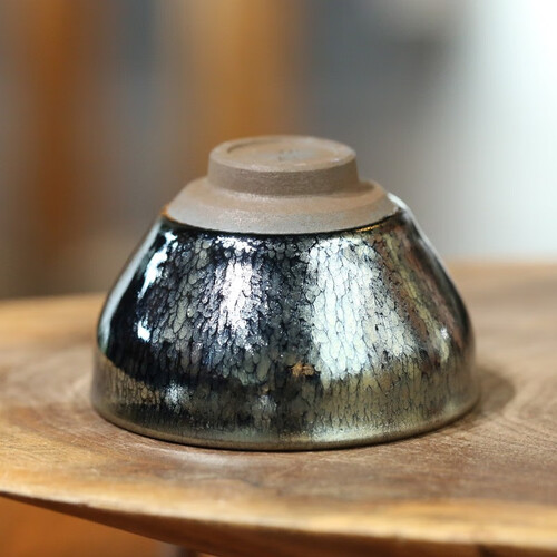 余着大师级手工百花建盏茶杯建阳原矿铁胎建窑功夫主人杯喝茶杯子 束