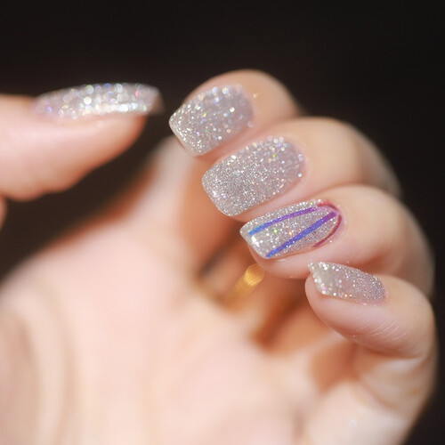 color碎钻甲油胶 七彩水晶15ml 超闪光疗胶爆闪胶蹦迪美甲胶 指甲油胶