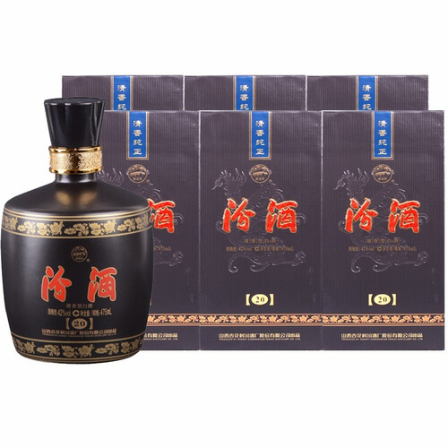 汾酒【官方授权】汾酒 白酒 黑坛20 清香型 高度白酒 53度 475ml 42度