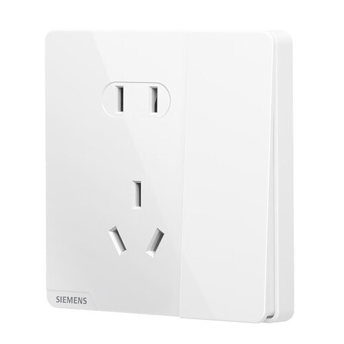 西门子siemens开关插座面板皓彩系列白色一开双控五孔