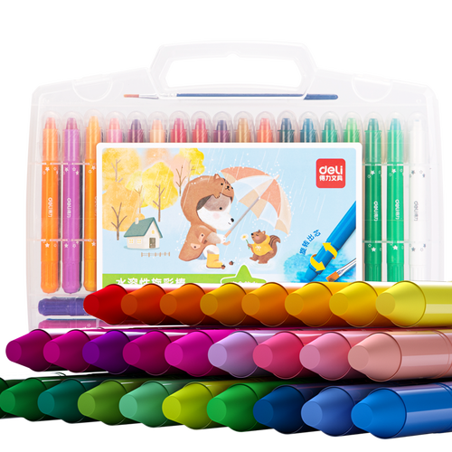 得力(deli)画具画材 deli 得力 33983-48 丝滑旋转可水洗油画棒 48色